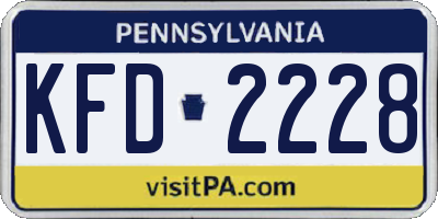 PA license plate KFD2228