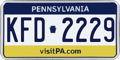 PA license plate KFD2229
