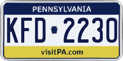 PA license plate KFD2230