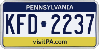 PA license plate KFD2237