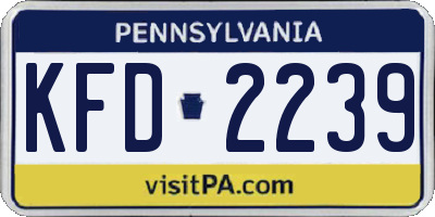 PA license plate KFD2239