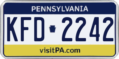 PA license plate KFD2242