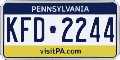 PA license plate KFD2244