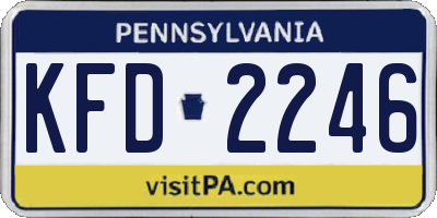 PA license plate KFD2246