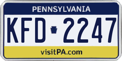 PA license plate KFD2247