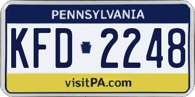 PA license plate KFD2248