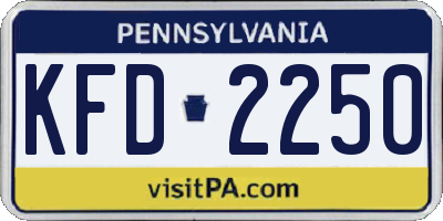 PA license plate KFD2250