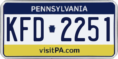 PA license plate KFD2251