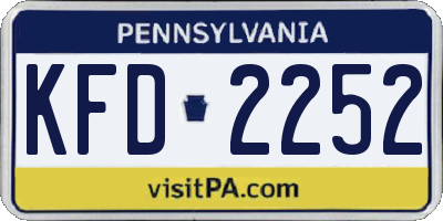 PA license plate KFD2252