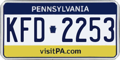 PA license plate KFD2253