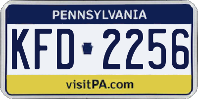 PA license plate KFD2256