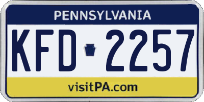 PA license plate KFD2257
