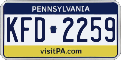 PA license plate KFD2259
