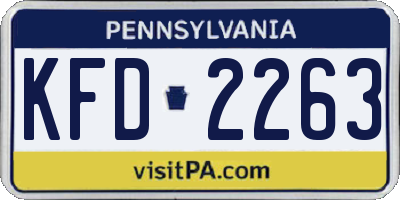 PA license plate KFD2263