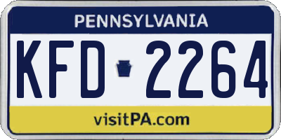 PA license plate KFD2264