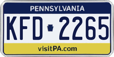 PA license plate KFD2265