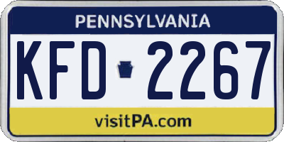 PA license plate KFD2267