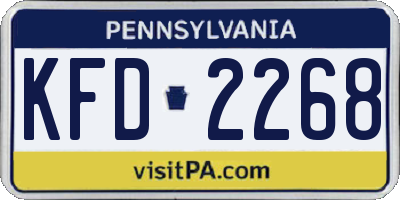 PA license plate KFD2268