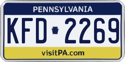 PA license plate KFD2269