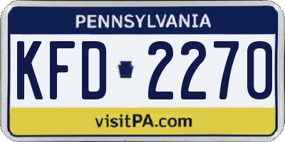PA license plate KFD2270