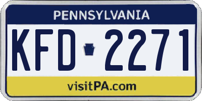 PA license plate KFD2271