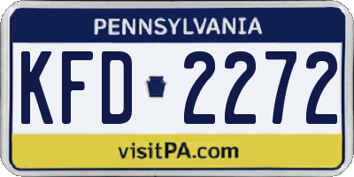 PA license plate KFD2272