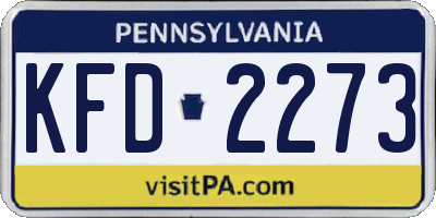 PA license plate KFD2273