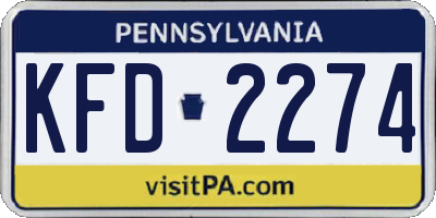 PA license plate KFD2274
