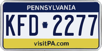 PA license plate KFD2277