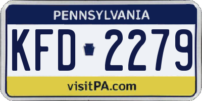 PA license plate KFD2279
