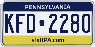 PA license plate KFD2280
