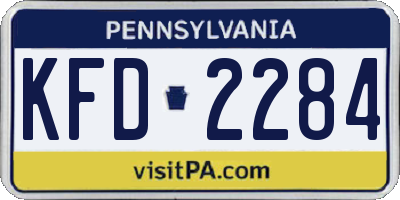 PA license plate KFD2284