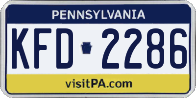 PA license plate KFD2286