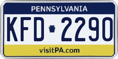 PA license plate KFD2290