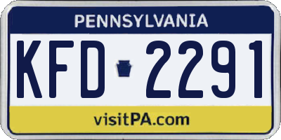 PA license plate KFD2291