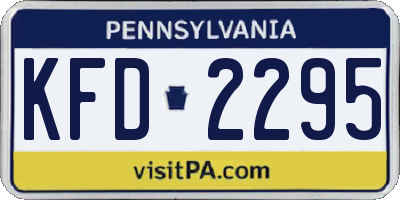 PA license plate KFD2295