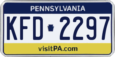 PA license plate KFD2297