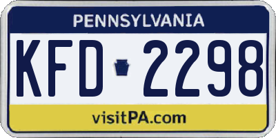 PA license plate KFD2298