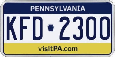 PA license plate KFD2300