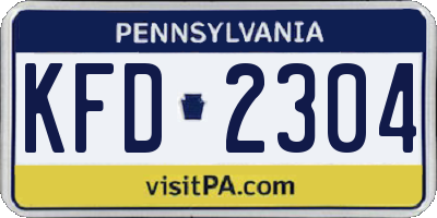 PA license plate KFD2304