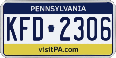 PA license plate KFD2306