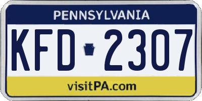 PA license plate KFD2307