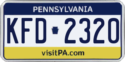 PA license plate KFD2320