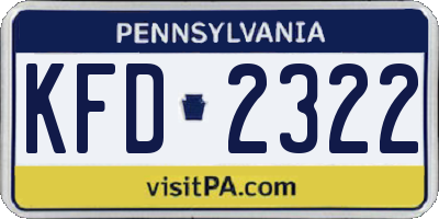 PA license plate KFD2322