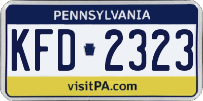 PA license plate KFD2323