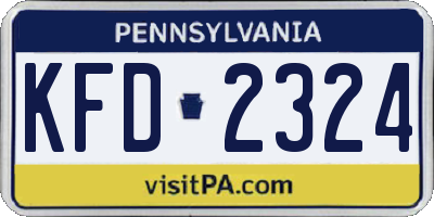 PA license plate KFD2324