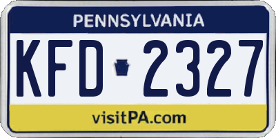 PA license plate KFD2327