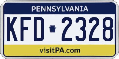 PA license plate KFD2328