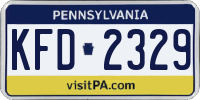 PA license plate KFD2329