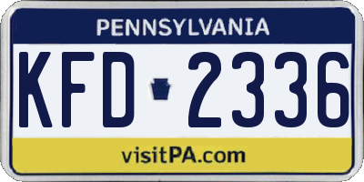 PA license plate KFD2336